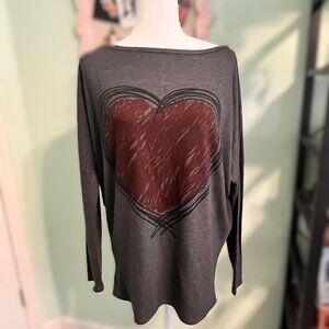 *SOLD * GO Couture Top with Red Heart, Size XL